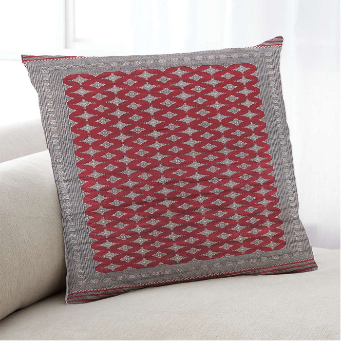 Lifestyle Image of Mid-Century Modern Urban Square Rosy Brown Pink Throw Pillow, 18 inch by 18 inch, pwurb1996