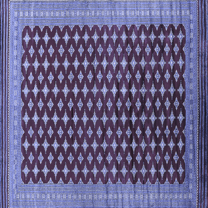 Square Oriental Blue Industrial Rug, urb1996blu