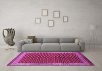 Machine Washable Oriental Pink Industrial Rug, wshurb1996pnk