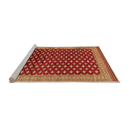 Sideview of Machine Washable Oriental Orange Industrial Area Rugs, wshurb1996org