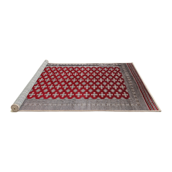Sideview of Machine Washable Industrial Modern Red Rug, wshurb1997