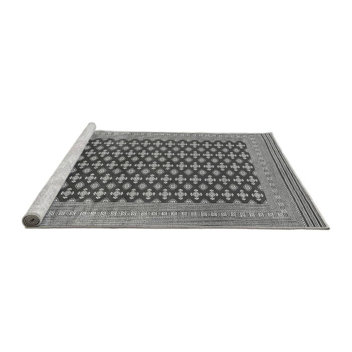 Sideview of Machine Washable Oriental Gray Industrial Rug, wshurb1997gry