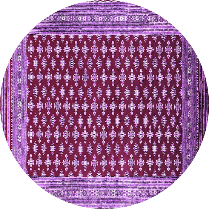 Round Machine Washable Oriental Purple Industrial Area Rugs, wshurb1997pur