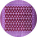 Round Machine Washable Oriental Purple Industrial Area Rugs, wshurb1997pur