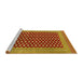 Sideview of Machine Washable Oriental Yellow Industrial Rug, wshurb1997yw