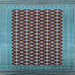 Square Oriental Light Blue Industrial Rug, urb1997lblu