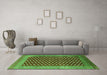 Machine Washable Oriental Green Industrial Area Rugs in a Living Room,, wshurb1997grn