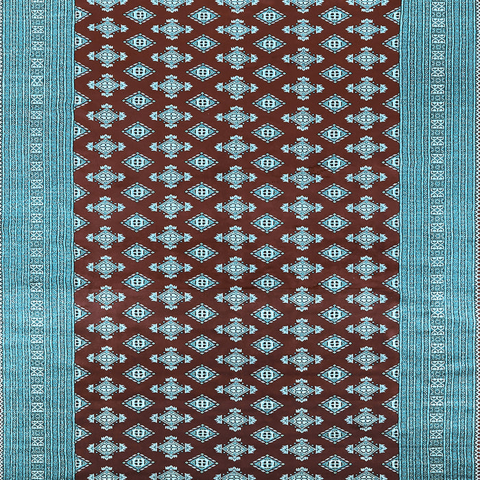 Machine Washable Oriental Light Blue Industrial Rug, wshurb1997lblu