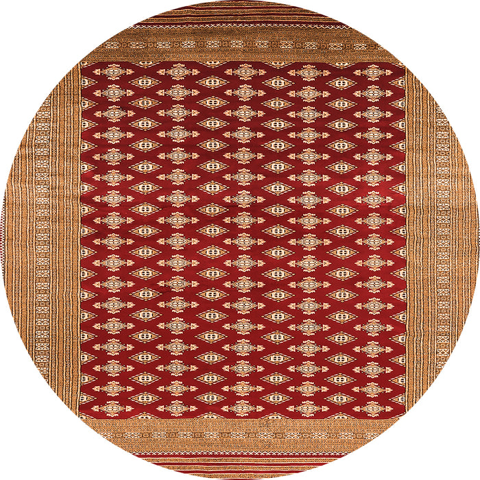 Round Machine Washable Oriental Orange Industrial Area Rugs, wshurb1997org