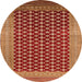 Round Machine Washable Oriental Orange Industrial Area Rugs, wshurb1997org