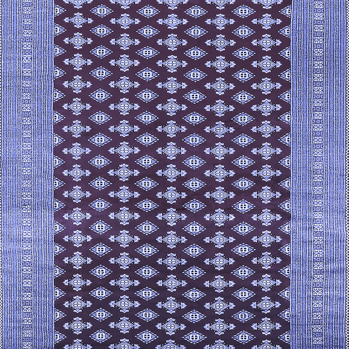 Machine Washable Oriental Blue Industrial Rug, wshurb1997blu