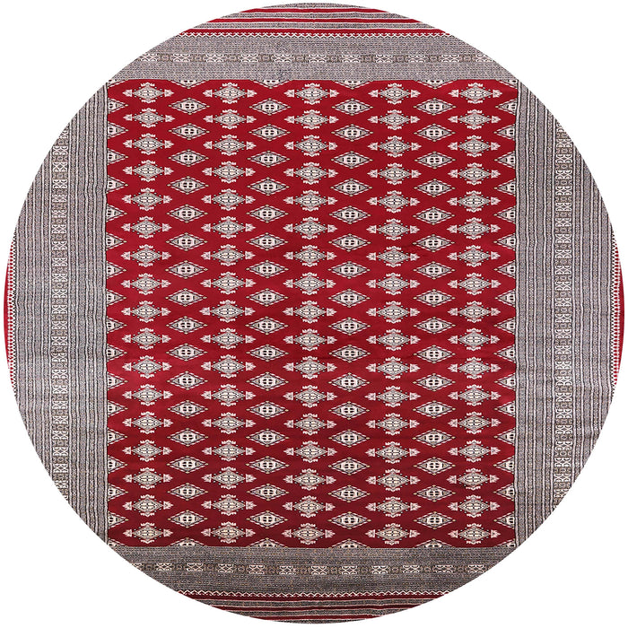 Round Mid-Century Modern Red Oriental Rug, urb1997