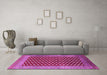 Machine Washable Oriental Pink Industrial Rug in a Living Room, wshurb1997pnk