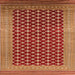 Square Machine Washable Oriental Orange Industrial Area Rugs, wshurb1997org