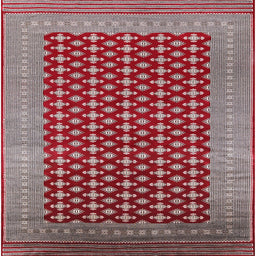 Square Mid-Century Modern Red Oriental Rug, urb1997