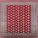 Square Mid-Century Modern Red Oriental Rug, urb1997