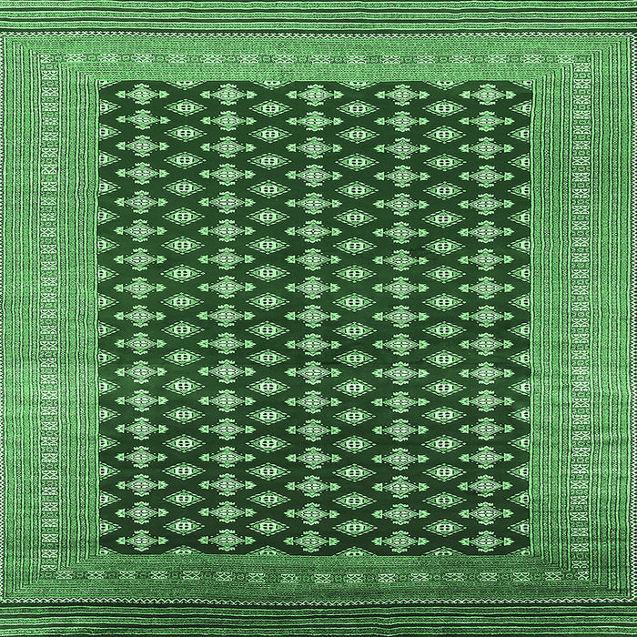 Square Machine Washable Oriental Emerald Green Industrial Area Rugs, wshurb1997emgrn