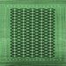 Square Machine Washable Oriental Emerald Green Industrial Area Rugs, wshurb1997emgrn