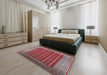 Mid-Century Modern Red Oriental Rug in a Bedroom, urb1997