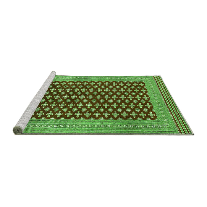 Sideview of Machine Washable Oriental Green Industrial Area Rugs, wshurb1997grn