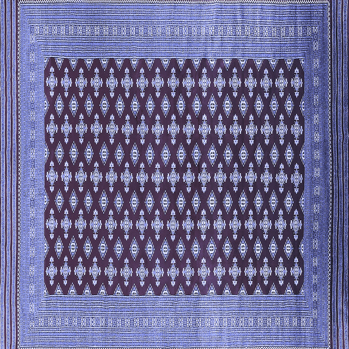 Square Machine Washable Oriental Blue Industrial Rug, wshurb1997blu