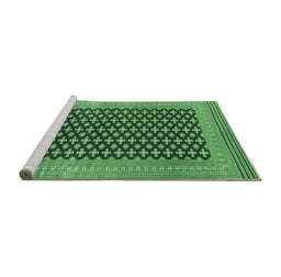 Sideview of Machine Washable Oriental Emerald Green Industrial Area Rugs, wshurb1997emgrn