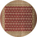 Round Machine Washable Oriental Brown Industrial Rug, wshurb1997brn