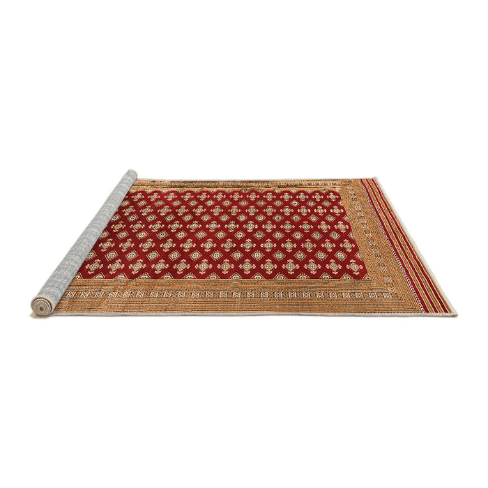 Sideview of Machine Washable Oriental Orange Industrial Area Rugs, wshurb1997org