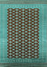 Machine Washable Oriental Turquoise Industrial Area Rugs, wshurb1997turq