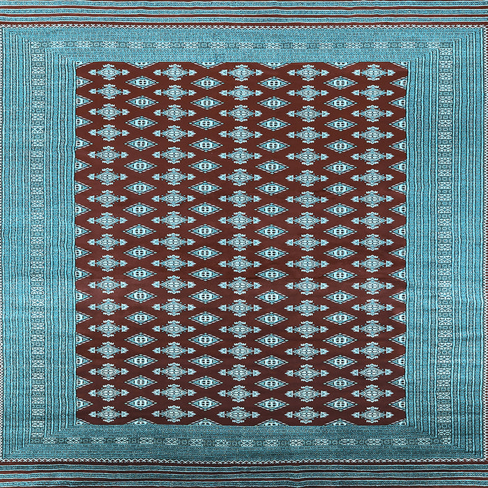 Square Machine Washable Oriental Light Blue Industrial Rug, wshurb1997lblu