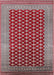 Machine Washable Industrial Modern Red Rug, wshurb1997