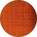 Round Oriental Yellow Industrial Rug, urb1998yw