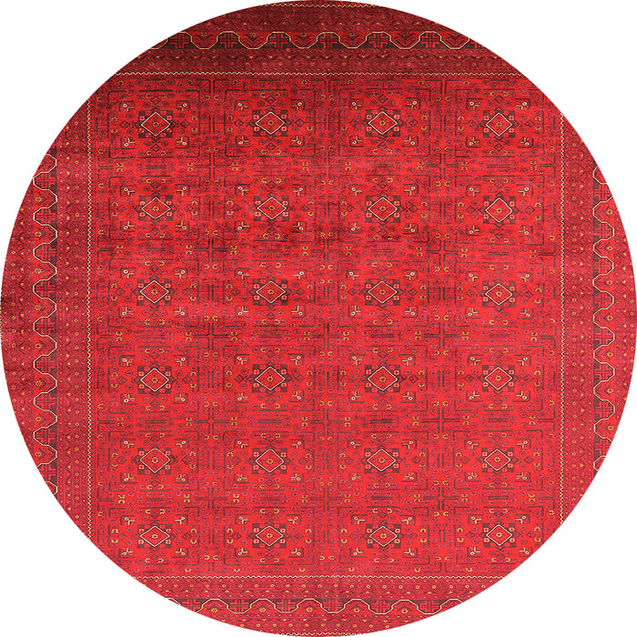 Round Oriental Orange Industrial Rug, urb1998org