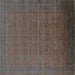 Square Oriental Turquoise Industrial Rug, urb1998turq