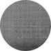 Round Oriental Gray Industrial Rug, urb1998gry