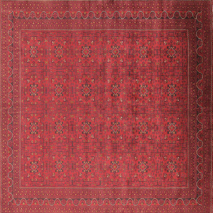 Square Machine Washable Oriental Brown Industrial Rug, wshurb1998brn