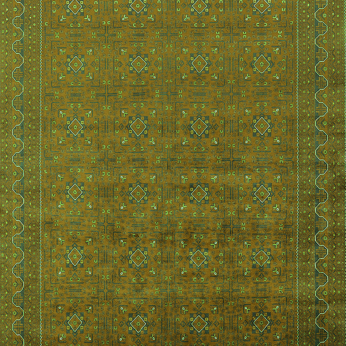 Machine Washable Oriental Green Industrial Area Rugs, wshurb1998grn