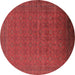 Round Oriental Brown Industrial Rug, urb1998brn