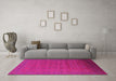 Machine Washable Oriental Pink Industrial Rug in a Living Room, wshurb1998pnk