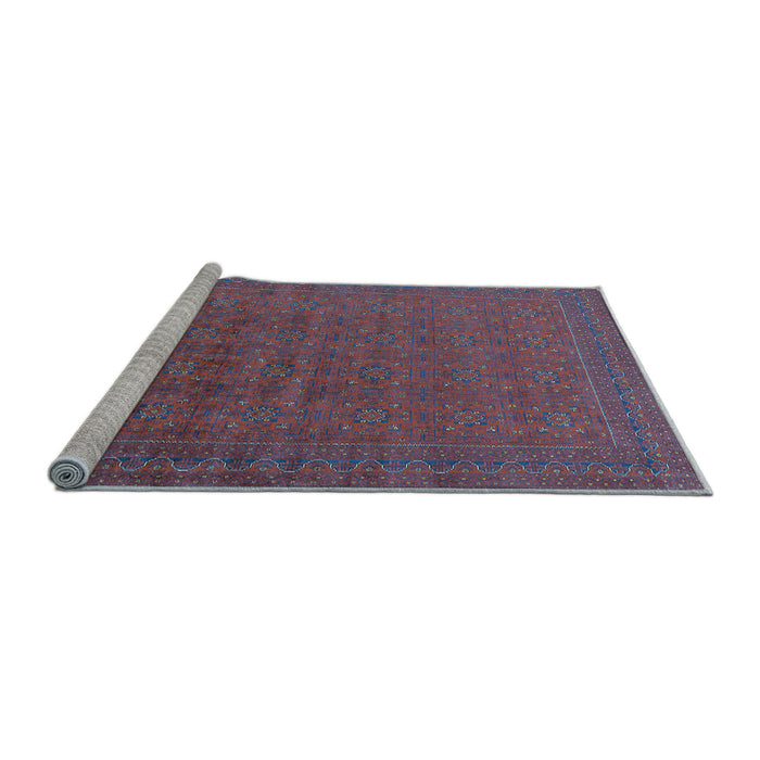 Sideview of Machine Washable Oriental Light Blue Industrial Rug, wshurb1998lblu