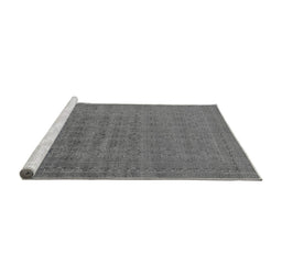Sideview of Machine Washable Oriental Gray Industrial Rug, wshurb1998gry