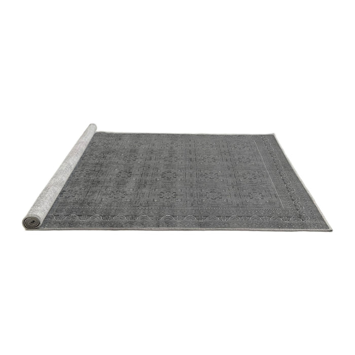 Sideview of Machine Washable Oriental Gray Industrial Rug, wshurb1998gry
