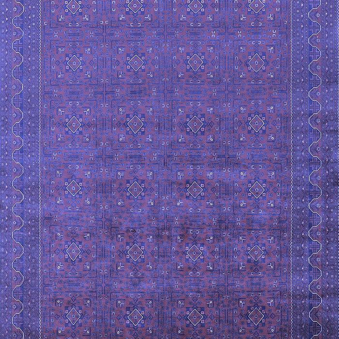 Machine Washable Oriental Blue Industrial Rug, wshurb1998blu