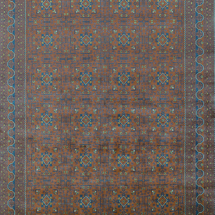 Machine Washable Oriental Turquoise Industrial Area Rugs, wshurb1998turq