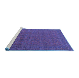 Sideview of Machine Washable Oriental Blue Industrial Rug, wshurb1998blu