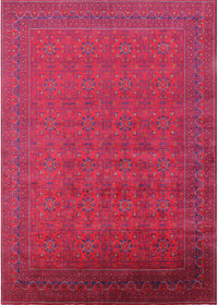 Machine Washable Industrial Modern Red Rug, wshurb1998