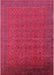 Machine Washable Industrial Modern Red Rug, wshurb1998