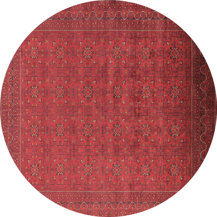 Round Machine Washable Oriental Brown Industrial Rug, wshurb1998brn