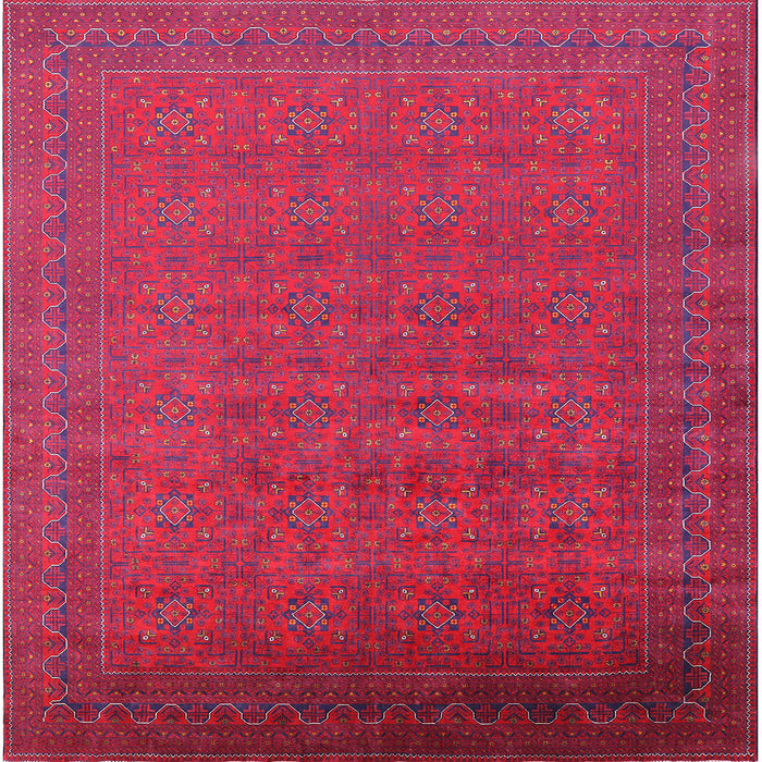 Square Mid-Century Modern Red Oriental Rug, urb1998
