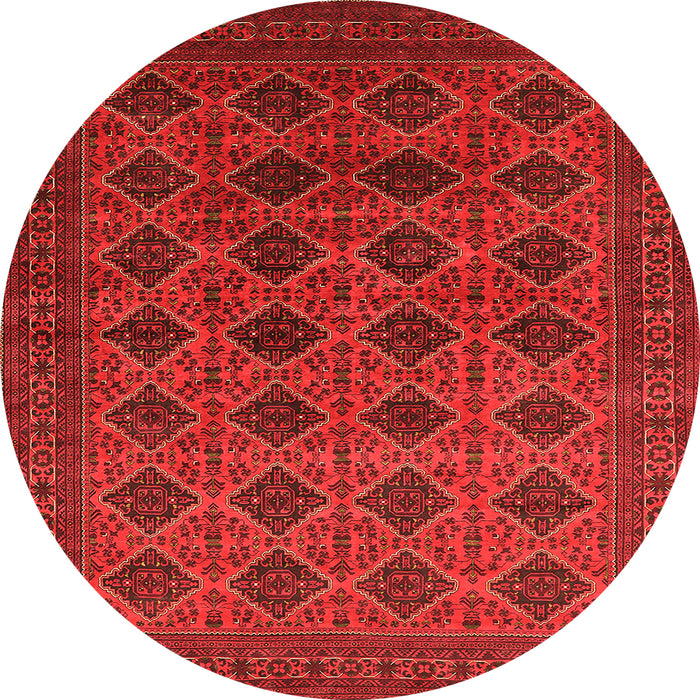 Round Oriental Orange Industrial Rug, urb1999org